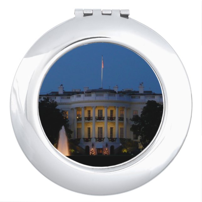 Christmas White House at Night in Washington DC Compact Mirror (Front)