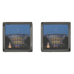 Christmas White House at Night in Washington DC Cufflinks