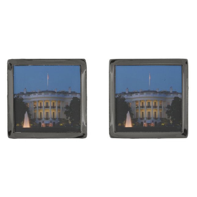 Christmas White House at Night in Washington DC Cufflinks (Front)