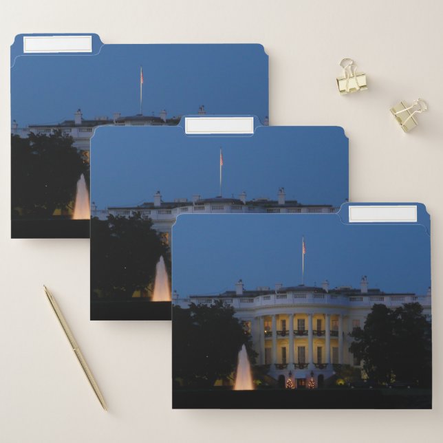 Christmas White House at Night in Washington DC File Folder (Set)