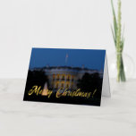 Christmas White House at Night in Washington DC Foil Greeting Card