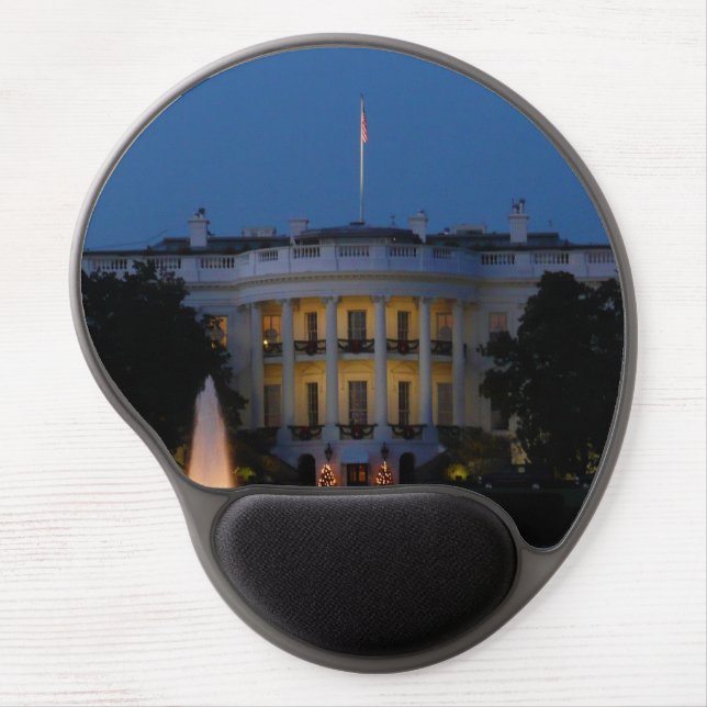 Christmas White House at Night in Washington DC Gel Mouse Pad (Front)