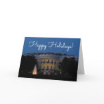 Christmas White House at Night in Washington DC Holiday Card