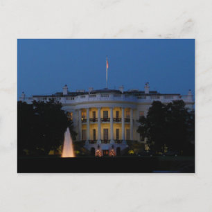 Christmas White House at Night in Washington DC Holiday Postcard
