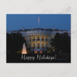 Christmas White House at Night in Washington DC Holiday Postcard