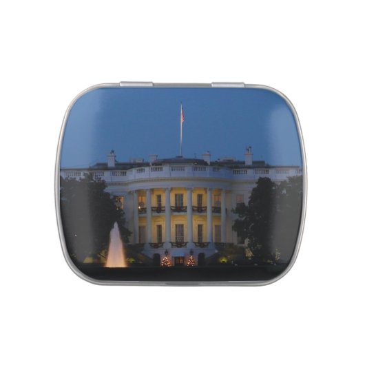 Christmas White House at Night in Washington DC Jelly Belly Candy Tin (Top)