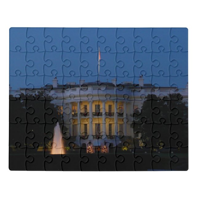 Christmas White House at Night in Washington DC Jigsaw Puzzle (Puzzle Horizontal)