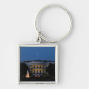 Christmas White House at Night in Washington DC Keychain