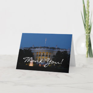 Christmas White House at Night in Washington DC Letterpress Thank You Card