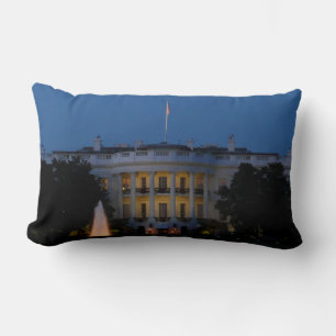 Christmas White House at Night in Washington DC Lumbar Pillow