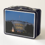 Christmas White House at Night in Washington DC Metal Lunch Box