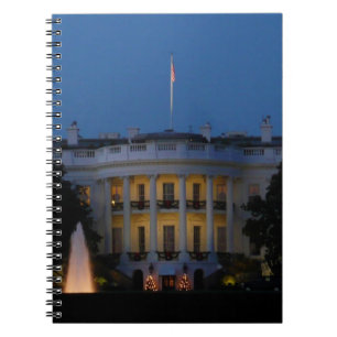 Christmas White House at Night in Washington DC Notebook