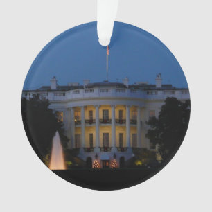 Christmas White House at Night in Washington DC Ornament