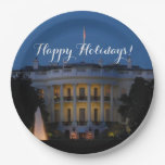 Christmas White House at Night in Washington DC Paper Plates