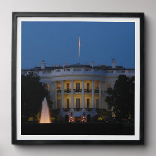 Christmas White House at Night in Washington DC Peel And Stick Photo Tile