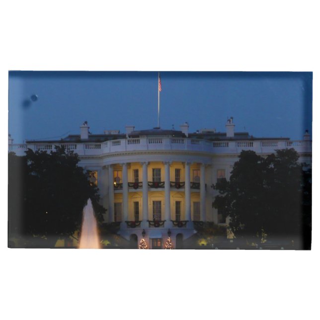 Christmas White House at Night in Washington DC Place Card Holder (Front)