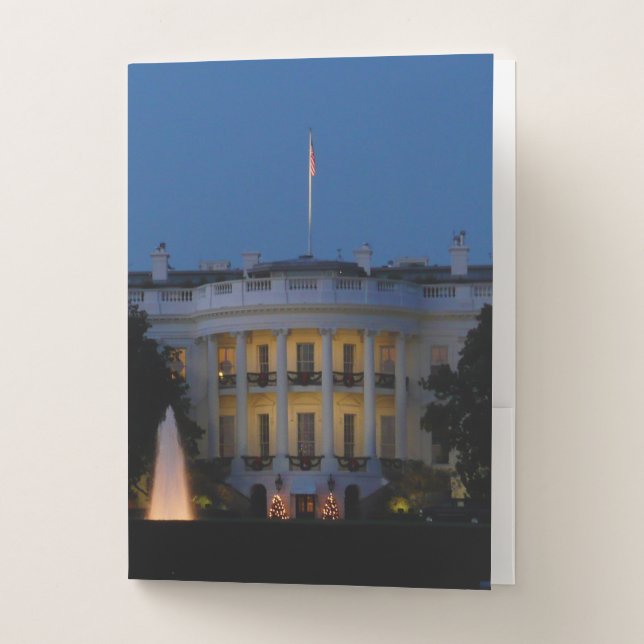 Christmas White House at Night in Washington DC Pocket Folder (Front)