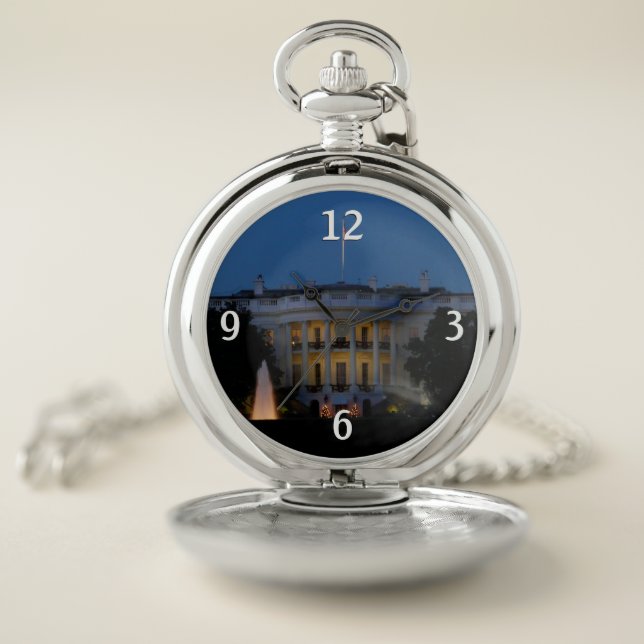 Christmas White House at Night in Washington DC Pocket Watch (Inside)