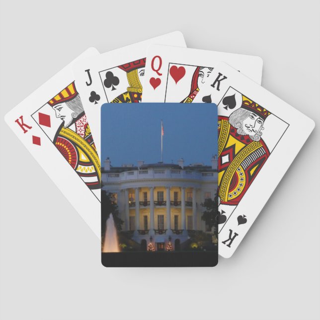 Christmas White House at Night in Washington DC Poker Cards (Back)
