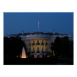 Christmas White House at Night in Washington DC Poster