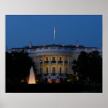 Christmas White House at Night in Washington DC Poster