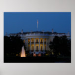Christmas White House at Night in Washington DC Poster