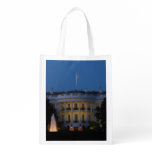 Christmas White House at Night in Washington DC Reusable Grocery Bag
