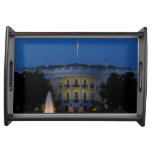 Christmas White House at Night in Washington DC Serving Tray