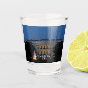 Christmas White House at Night in Washington DC Shot Glass