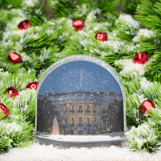 Christmas White House at Night in Washington DC Snow Globe (Christmas)