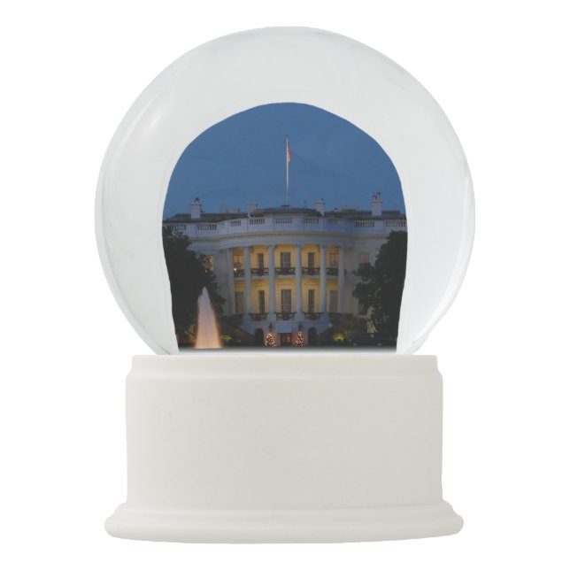 Christmas White House at Night in Washington DC Snow Globe (Front)