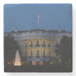 Christmas White House at Night in Washington DC Stone Coaster