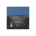 Christmas White House at Night in Washington DC Stone Magnet