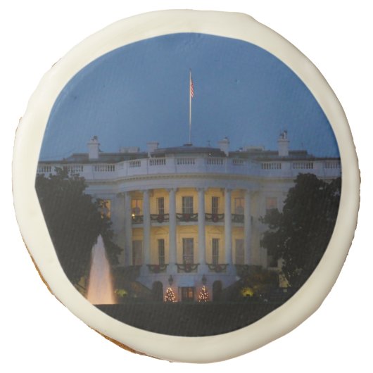 Christmas White House at Night in Washington DC Sugar Cookie (Front)