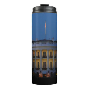 Christmas White House at Night in Washington DC Thermal Tumbler