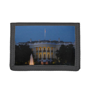 Christmas White House at Night in Washington DC Tri-fold Wallet