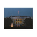 Christmas White House at Night in Washington DC Wood Poster
