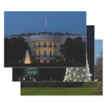 Christmas White House at Night Wrapping Paper Sheets