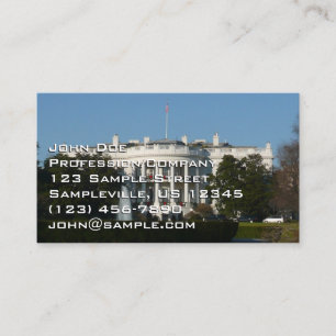 Christmas White House for Holidays Washington DC Business Card