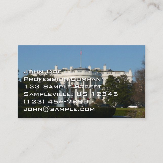 Christmas White House for Holidays Washington DC Business Card (Front)