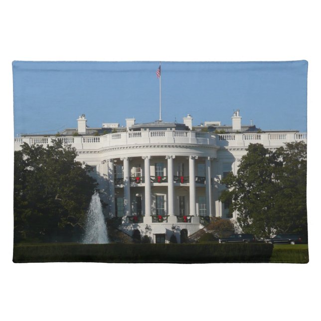 Christmas White House for Holidays Washington DC Cloth Placemat (Front)