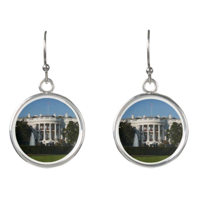 Christmas White House for Holidays Washington DC Earrings (Front)
