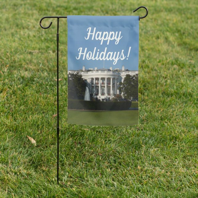 Christmas White House for Holidays Washington DC Garden Flag (In SItu)