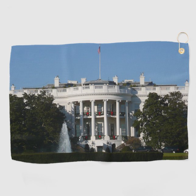 Christmas White House for Holidays Washington DC Golf Towel (Horizontal)