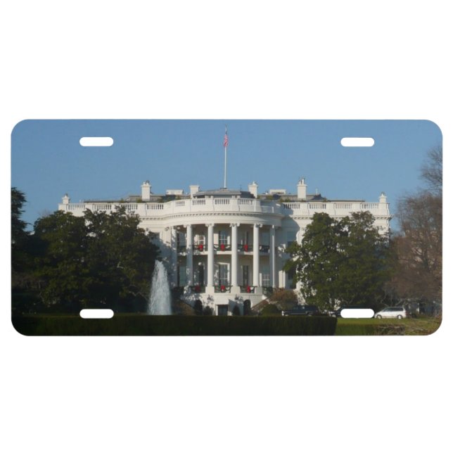 Christmas White House for Holidays Washington DC License Plate (Front)