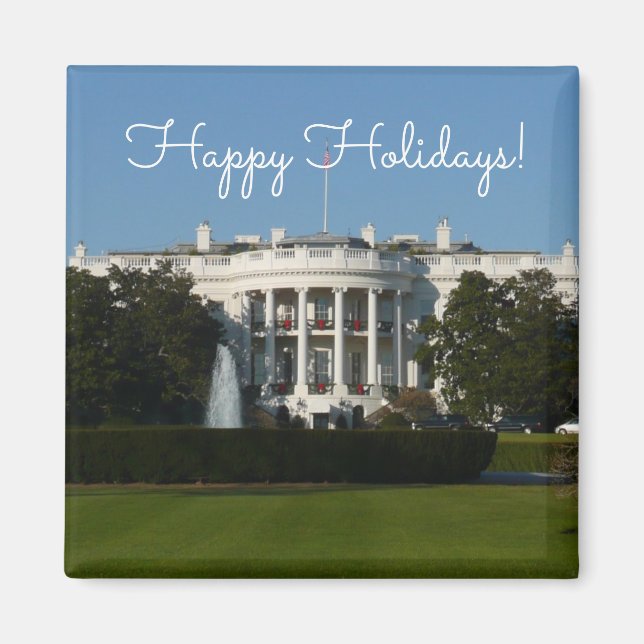 Christmas White House for Holidays Washington DC Magnet (Front)