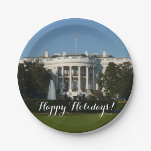 Christmas White House for Holidays Washington DC Paper Plates