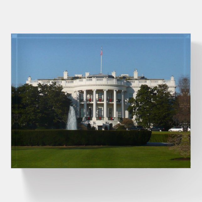 Christmas White House for Holidays Washington DC Paperweight (Front)