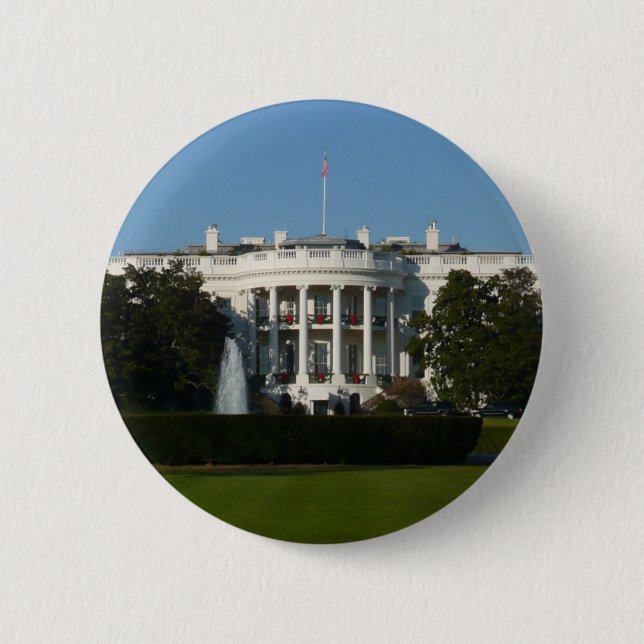 Christmas White House for Holidays Washington DC Pinback Button (Front)