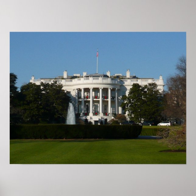 Christmas White House for Holidays Washington DC Poster (Front)